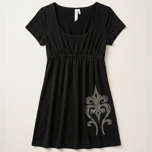 Y2K Mcbling Dress with Silver Embellishment